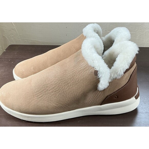 OluKai Shoes - OluKai Malua Hulu Women’s Shearling Lined Slip On Sneaker Size 9 Waterproof